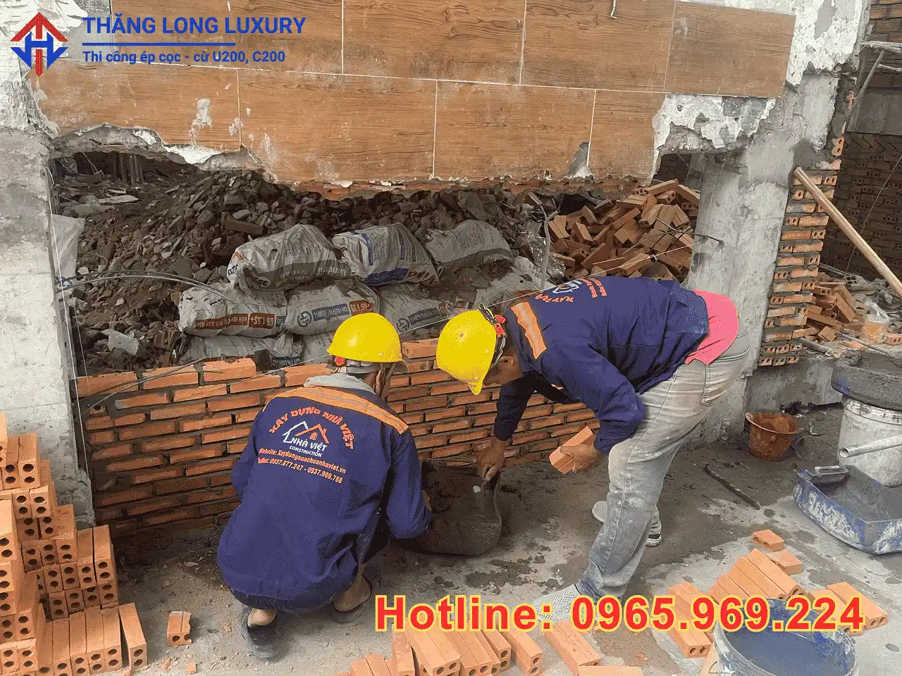 Xử lý nhà nghiêng - Ép cừ Thăng Long