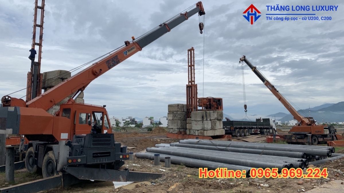 Ép cọc bê tông chuẩn kỹ thuật